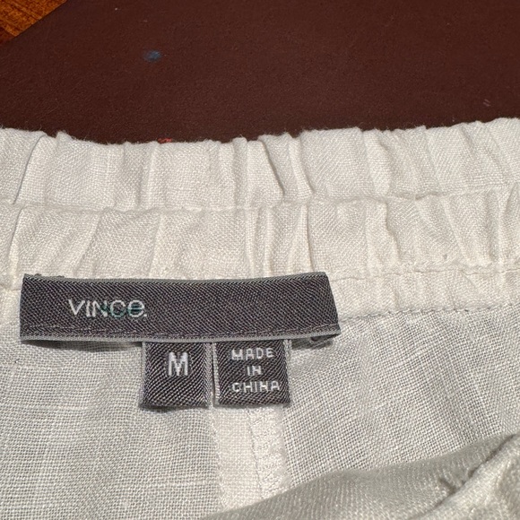 Vince White Linen Drawstring Button Fly Shorts 4” Inch Inseam size Medium EUC - Picture 7 of 15